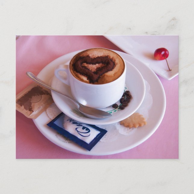 Italian Cappuccino Served With Love Postcard (Front)