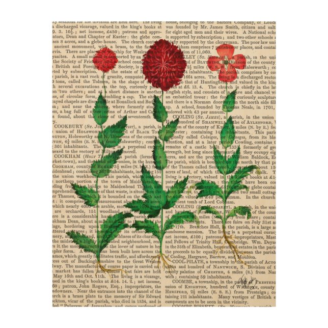 Italian Carnation 2 Wood Wall Decor (Front)