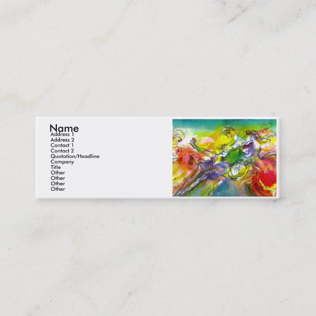 ITALIAN CARNIVAL /Dance ,Music,Theater Artist Mini Business Card (Front)
