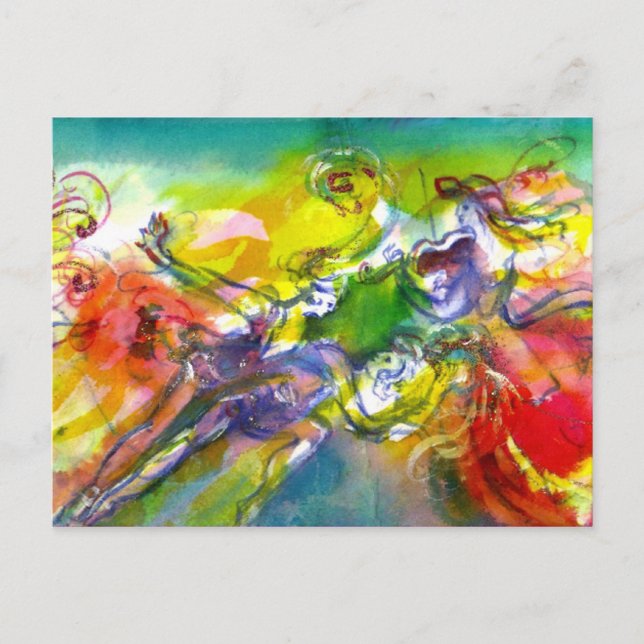 ITALIAN CARNIVAL / Dance,Music,Theater Postcard (Front)