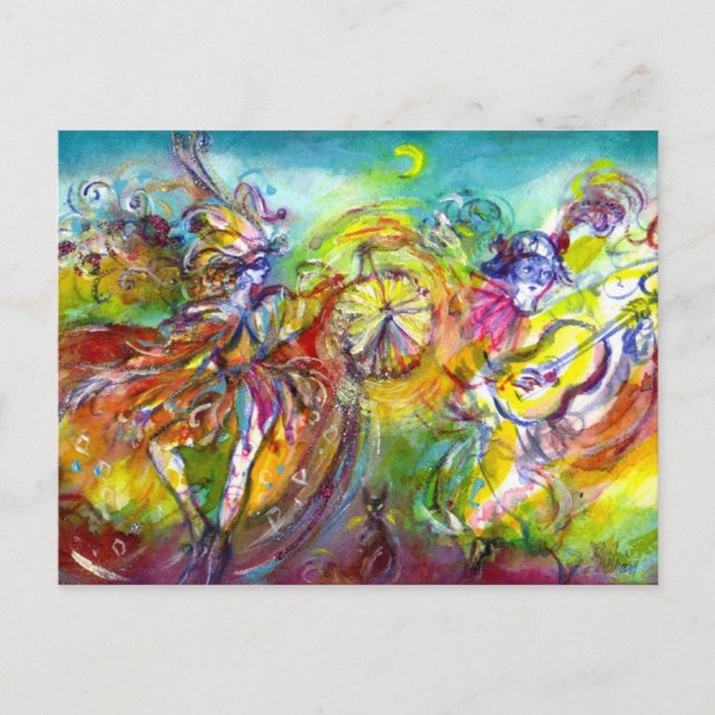 ITALIAN CARNIVAL / Dance,Music,Theater Postcard (Front)