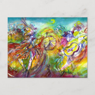 ITALIAN CARNIVAL / Masquerade Dance and Music Invitation Postcard