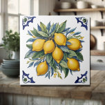 Italian Ceramic Lemons Tile Blue White<br><div class="desc">Italian ceramic tile white and blue,  Mediterranean kitchen decor tile,  Sicilian majolica tile,  traditional blue and white ceramic pattern,  Amalfi coast kitchen inspiration,  decorative tile design,  rustic Italian backsplash,  majolica tile art,  hand-painted ceramic tile mediterranean kitchen aesthetic</div>