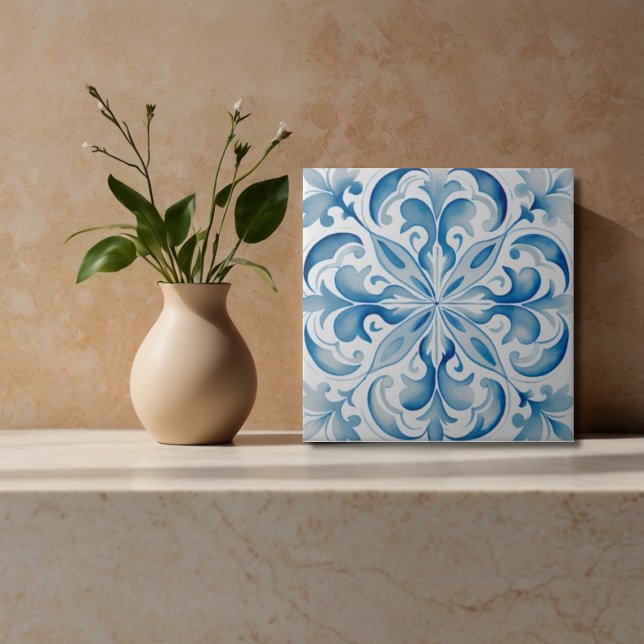 Italian Ceramic Tile Blue White  (Creator Uploaded)