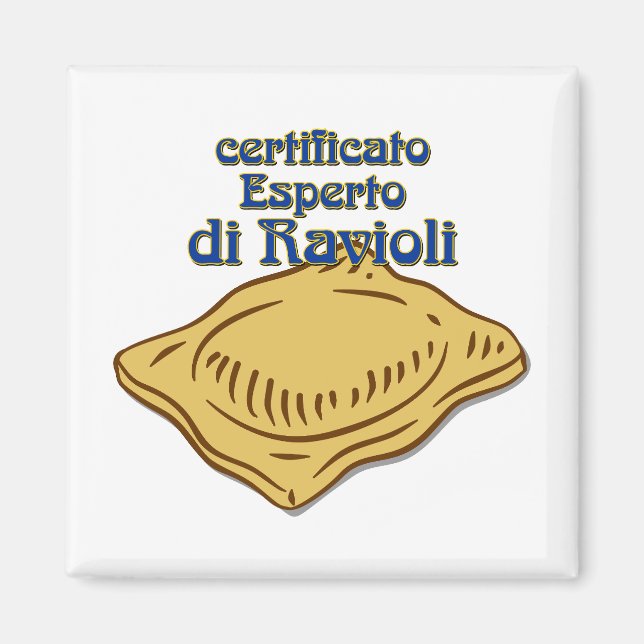Italian Certificato Esperto di ravioli Pasta Quote Magnet (Front)