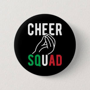 Italian Cheer Squad Funny Italian Family Cheerlead Button