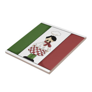 Italian Chef #2 with flag Tile
