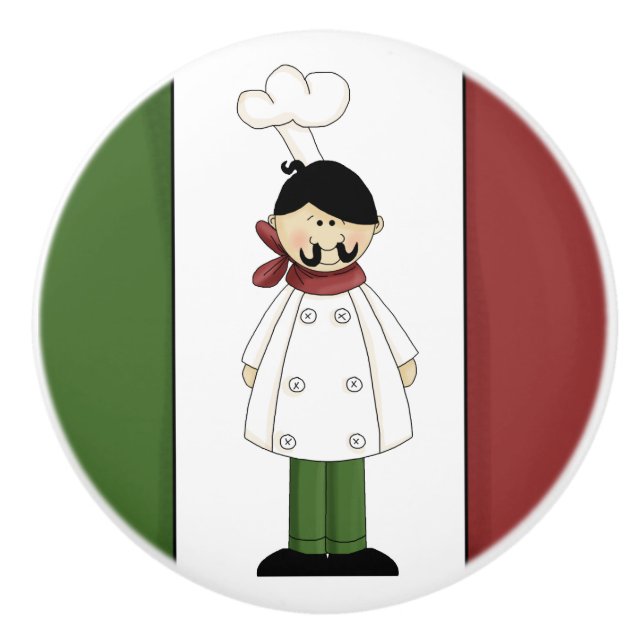 Italian Chef #5 Ceramic Knob (Front)