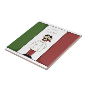 Italian Chef #6 with flag Tile