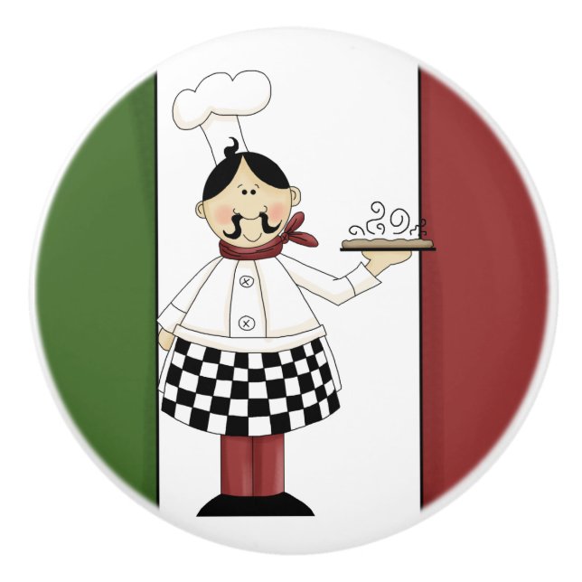 Italian Chef #7 Ceramic Knob (Front)
