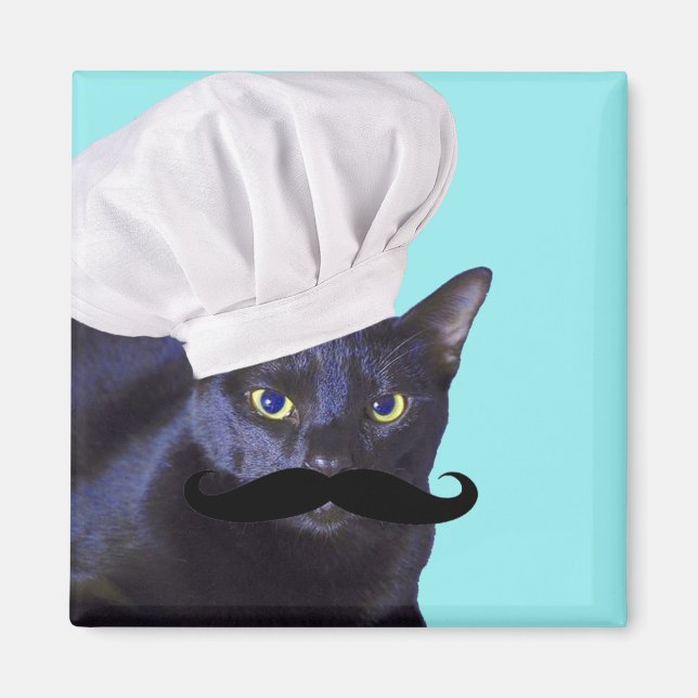 Italian Chef, Black Cat Magnet (Front)