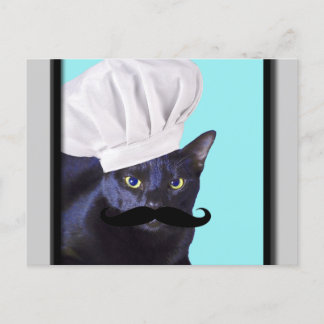 Italian Chef, Black Cat Postcard