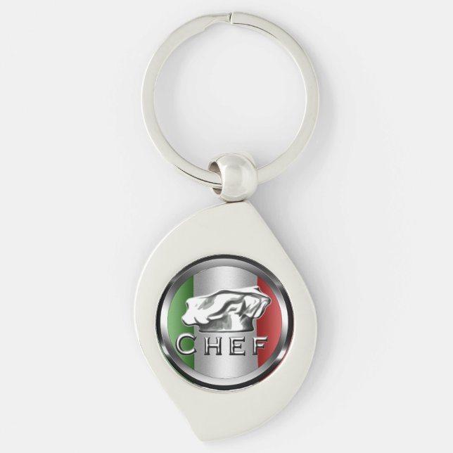 Italian Chef Charm Keychain (Front)