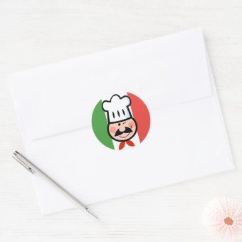 Italian Chef Classic Round Sticker | Zazzle