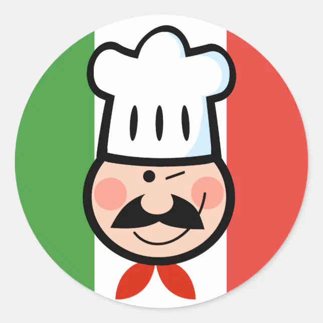 Italian Chef Classic Round Sticker | Zazzle