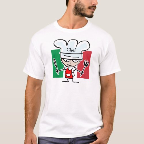 Italian Chef cooking t shirt _ customizable text