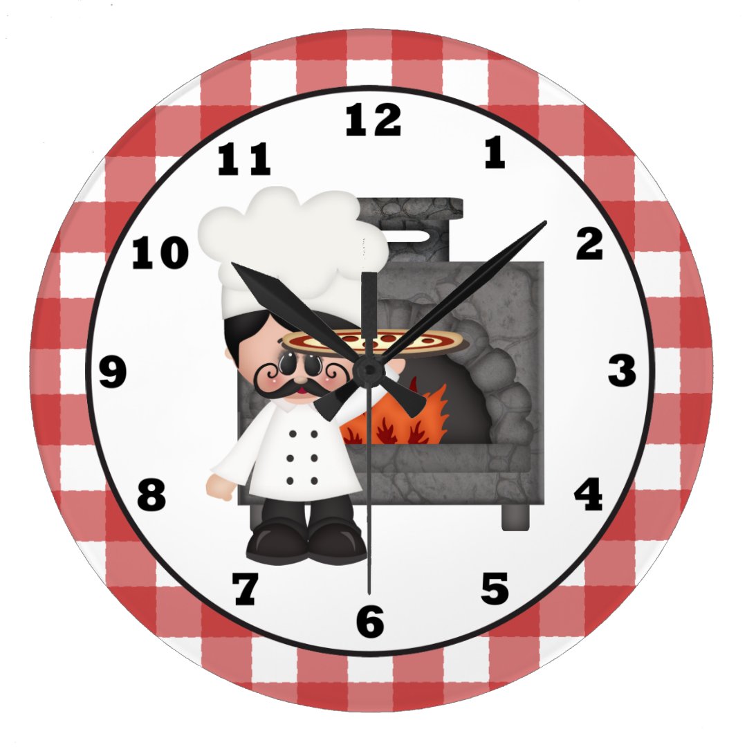 Italian Chef fun kitchen wall clock Zazzle
