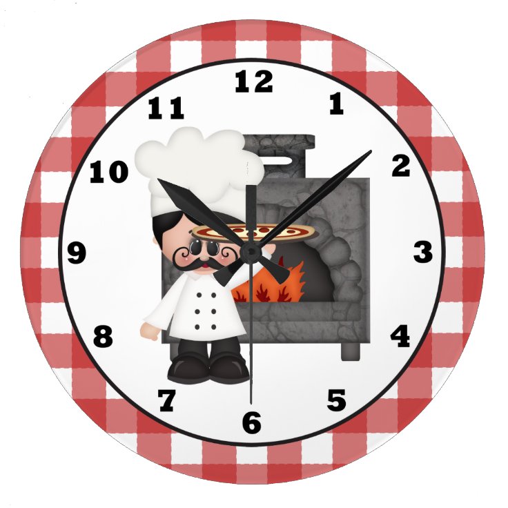Italian Chef fun kitchen wall clock Zazzle