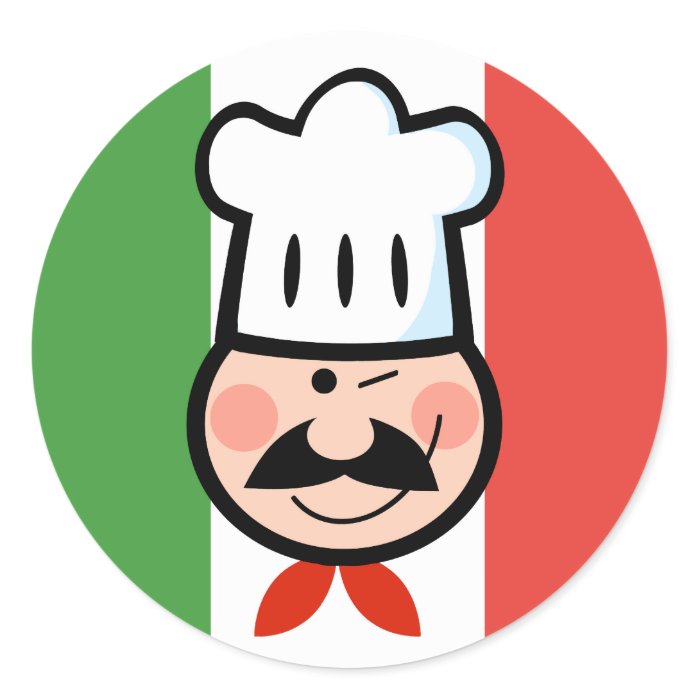 Italian Chef Round Stickers