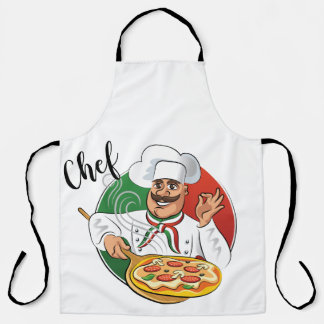 Italian chef's table pizzaiolo with Italian backgr Apron