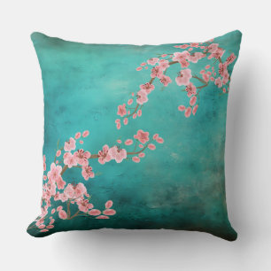 Italian Cherry Blossoms Throw Pillow