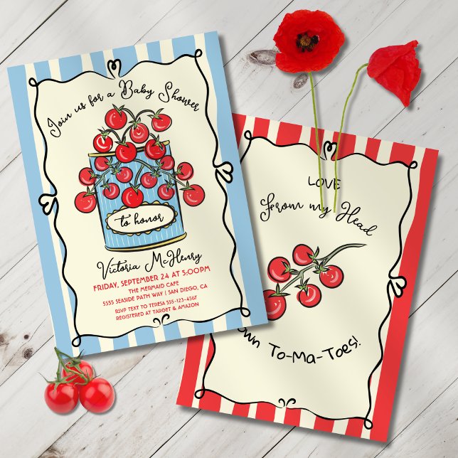 Italian Cherry Tomato Baby Shower Invitation (Creator Uploaded)