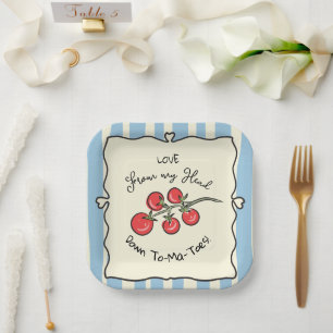 Italian Cherry Tomato Baby Shower Paper Plates