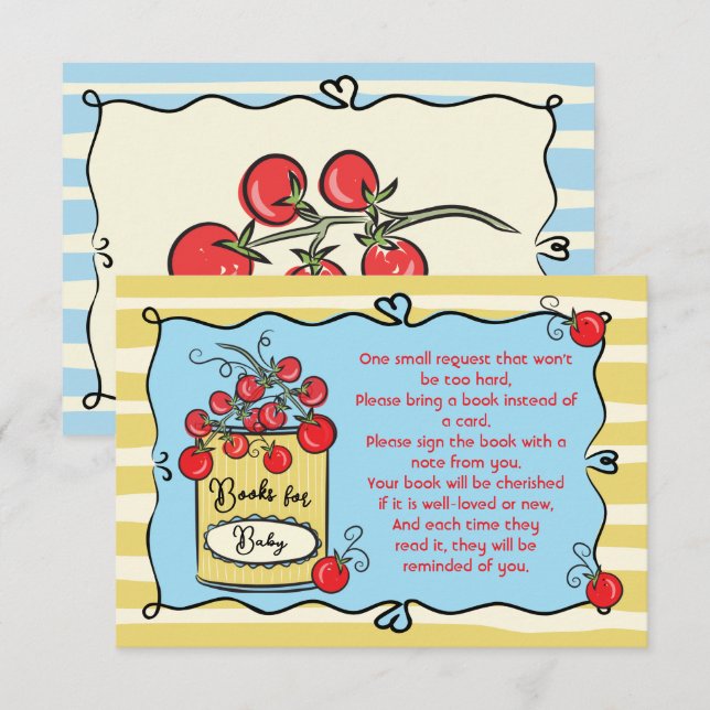 Italian Cherry Tomato Books for baby Invitation (Front/Back)