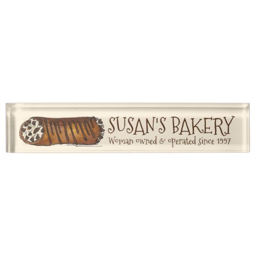 Italian Chocolate Chip Cannoli Bakery Pastry Chef Desk Name Plate