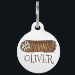 Italian Chocolate Chip Cannoli Italian Food Pastry Pet ID Tag<br><div class="desc">Pet tag features an original marker illustration of a delicious Italian chocolate chip cannoli. Simply personalize with your pet's name and your contact information for a one-of-a-kind cat or dog tag. This design is also available on other products. Coordinating designs are also available. Don't see what you're looking for? Need...</div>