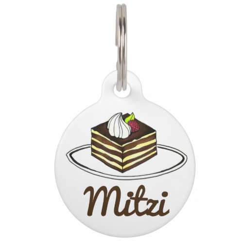 Italian Chocolate Tiramisu Foodie Dog Pet Tag