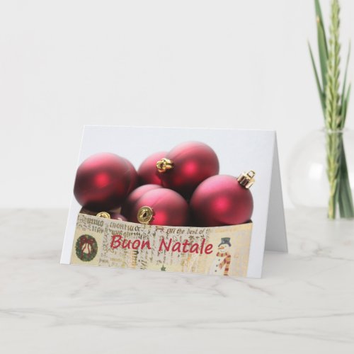 italian christmas bag with ornaments holiday card