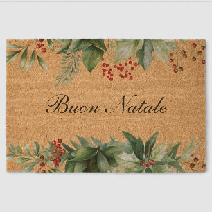 Italian Christmas Buon Natale Fiber Doormat