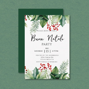 Italian Christmas Buon Natale Party Invitation