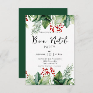 Italian Christmas Buon Natale Party Invitation