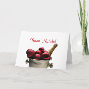 italian christmas card bucket with champagne