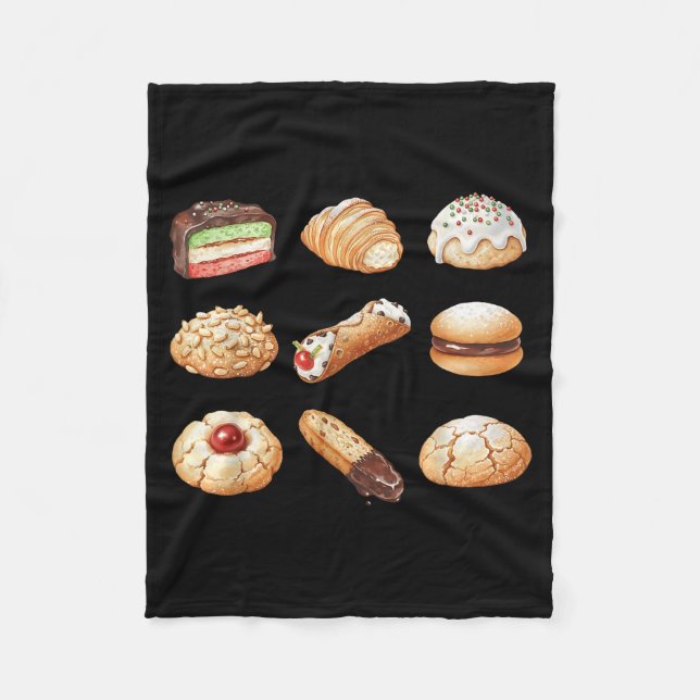 Italian Christmas Cookie Xmas Holiday Men Women Ki Fleece Blanket (Front)