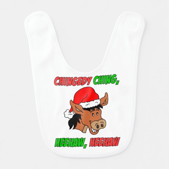 Italian Christmas Donkey Baby Bib (Front)