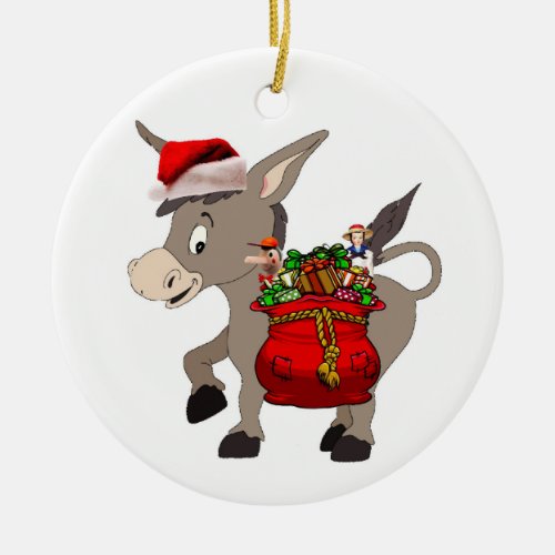 Italian Christmas Donkey Ceramic Ornament