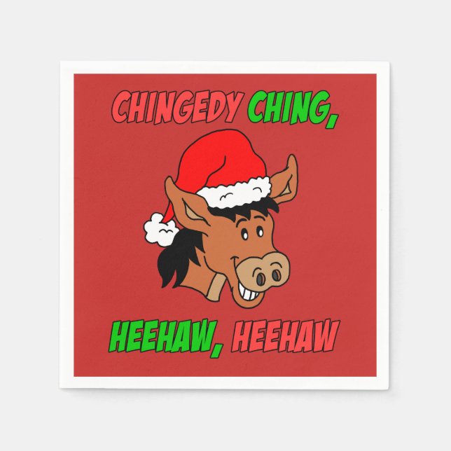 Italian Christmas Donkey Holiday Napkins (Front)