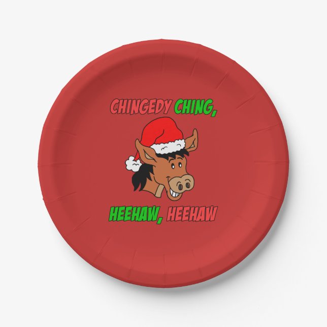 Italian Christmas Donkey Holiday Paper Plates (Front)