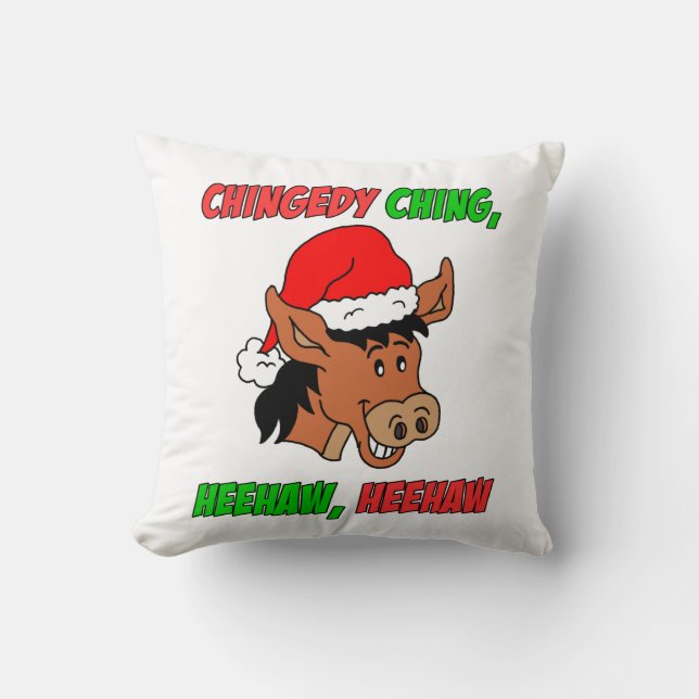 Italian Christmas Donkey Throw Pillow (Front)