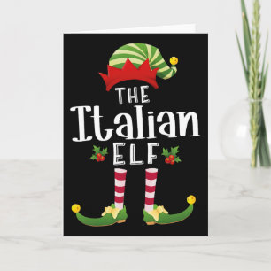 Italian Christmas Elf Matching Pajama X-mas Party  Card