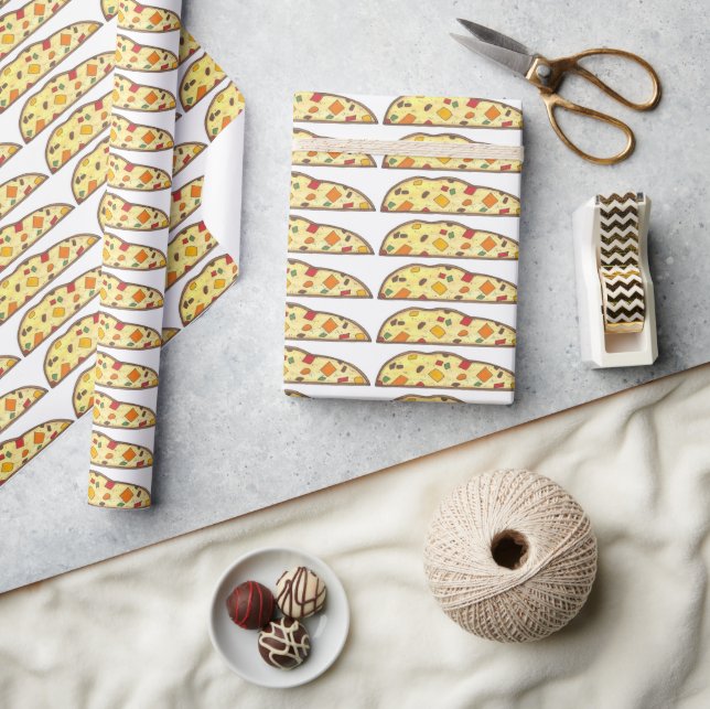 Italian Christmas Fruitcake Biscotti Cookie Bakery Wrapping Paper (Crafts)