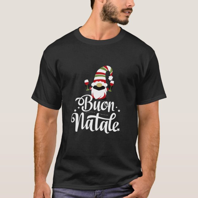 Italian Christmas Gnome Buon Natale Italy T-Shirt (Front)