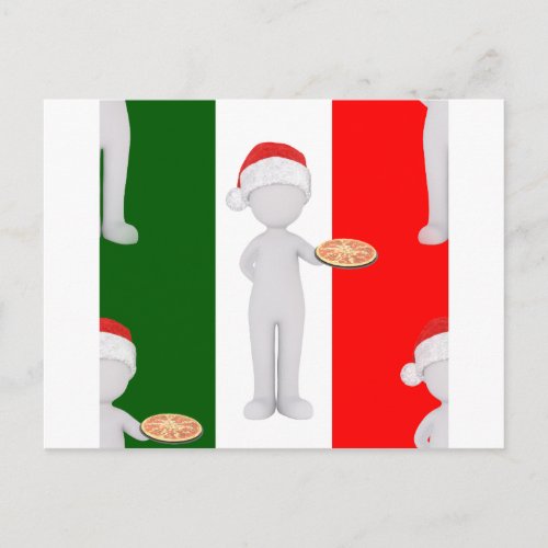 italian christmas holiday postcard