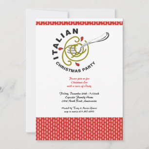 Italian Christmas Party Dinner Invitation