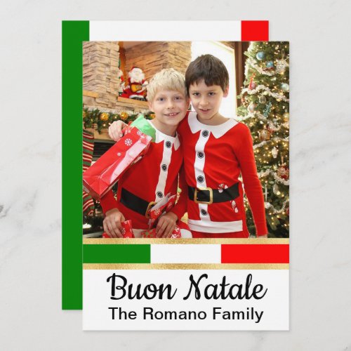 Italian Christmas Photo Buon Natale Holiday Card