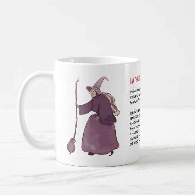 Italian Christmas Witch La Befana Dictionary Art Coffee Mug (Left)