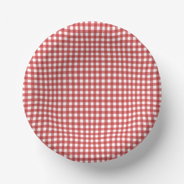 Italian Ciao Baby Red Checkered Baby Shower  Paper Bowls (Front)